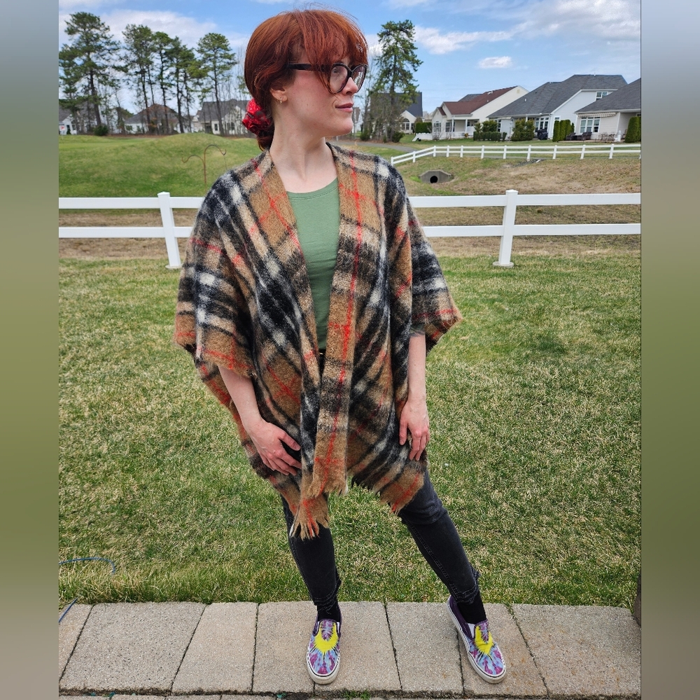 Vintage James Pringle Weavers Mohair And Wool Cape